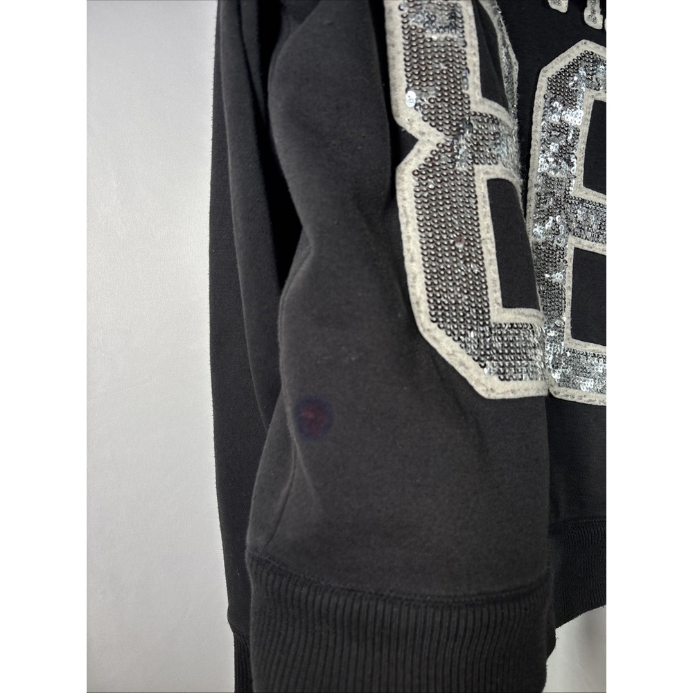 Victorias Secret PINK Y2K Hoodie Large Faux Fur Lined Bling Sequin Full Zip Read - Picture 11 of 11